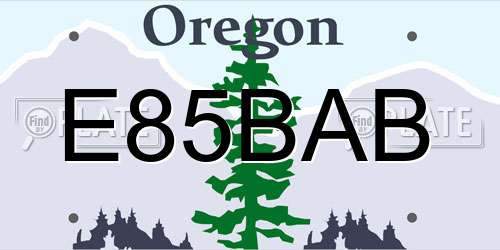 E85BAB Oregon License Plate
