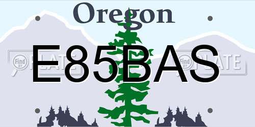 E85BAS Oregon License Plate