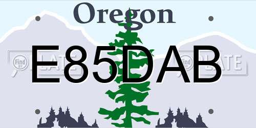 E85DAB Oregon License Plate