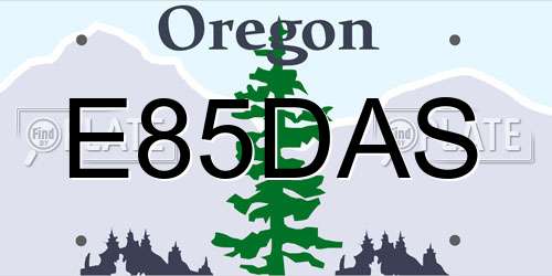 E85DAS Oregon License Plate