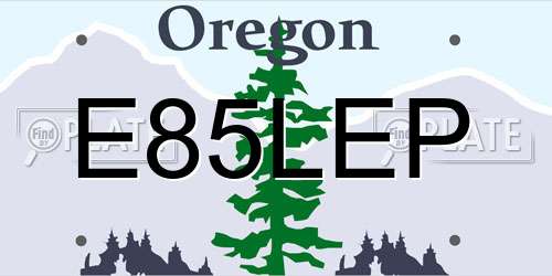 E85LEP Oregon License Plate