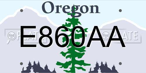 E860AA Oregon License Plate