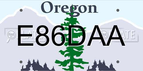 E86DAA Oregon License Plate