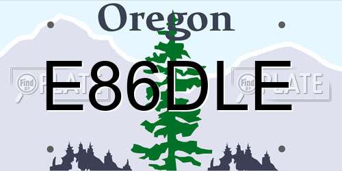E86DLE Oregon License Plate