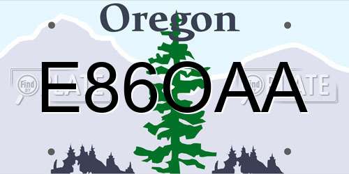 E86OAA Oregon License Plate