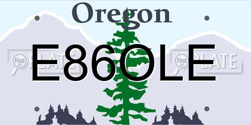 E86OLE Oregon License Plate