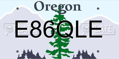 E86QLE Oregon License Plate