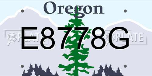 E8778G Oregon License Plate