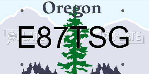 E87TSG Oregon License Plate