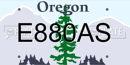 E880AS Oregon License Plate