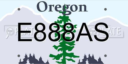 E888AS Oregon License Plate