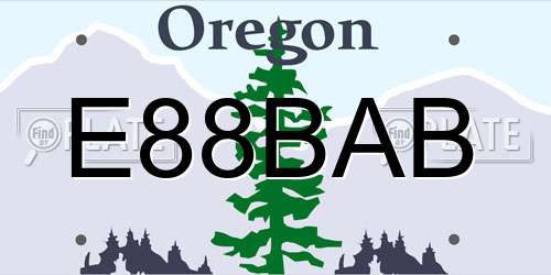 E88BAB Oregon License Plate