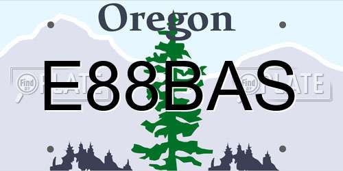 E88BAS Oregon License Plate