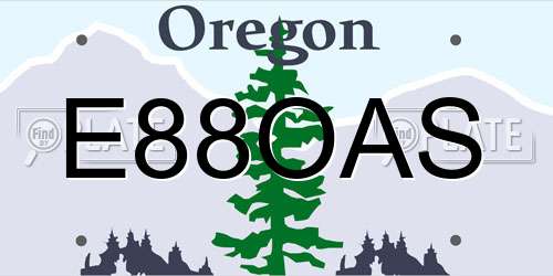 E88OAS Oregon License Plate