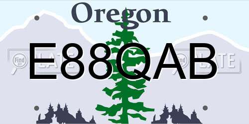 E88QAB Oregon License Plate