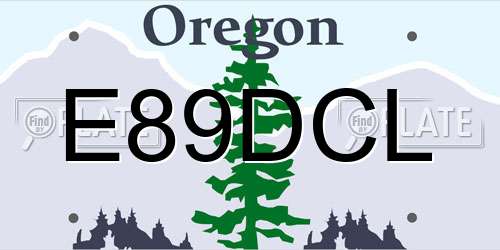 E89DCL Oregon License Plate