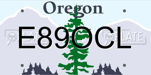 E89OCL Oregon License Plate