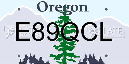 E89QCL Oregon License Plate