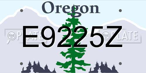 E9225Z Oregon License Plate