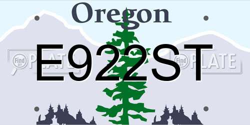 E922ST Oregon License Plate