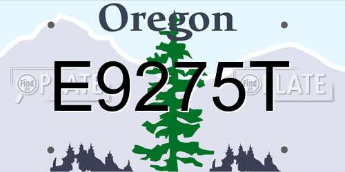E9275T Oregon License Plate