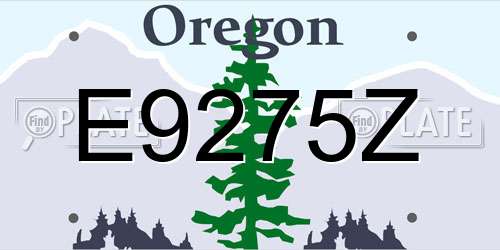 E9275Z Oregon License Plate