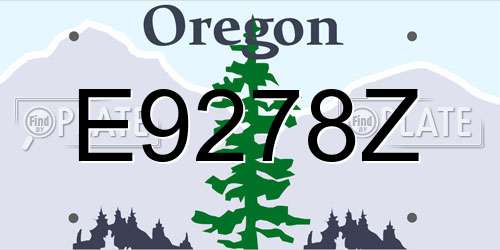 E9278Z Oregon License Plate