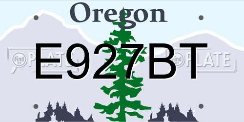 E927BT Oregon License Plate