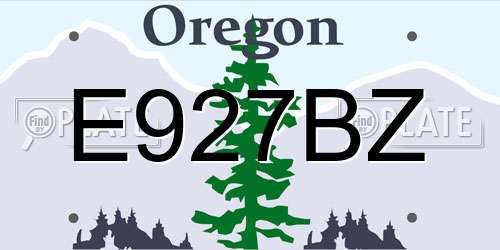 E927BZ Oregon License Plate