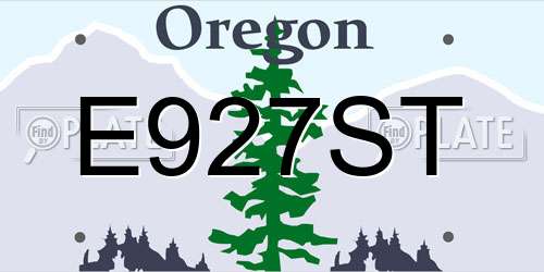 E927ST Oregon License Plate