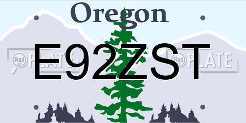 E92ZST Oregon License Plate