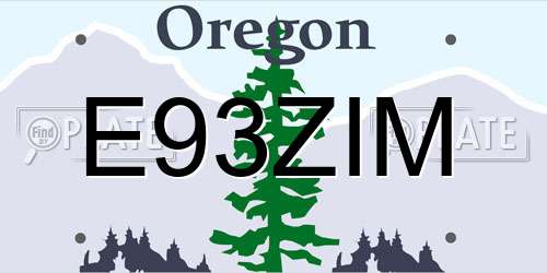 E93ZIM Oregon License Plate