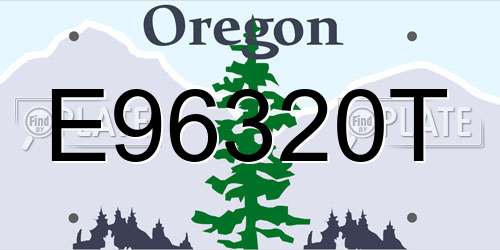 E96320T Oregon License Plate