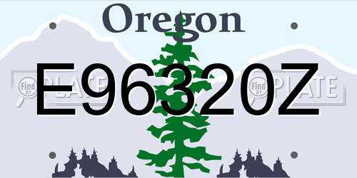 E96320Z Oregon License Plate