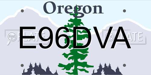 E96DVA Oregon License Plate