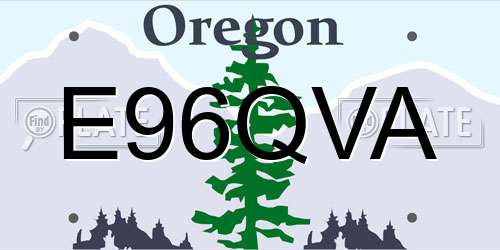 E96QVA Oregon License Plate