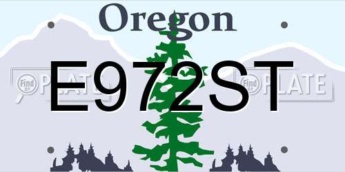 E972ST Oregon License Plate