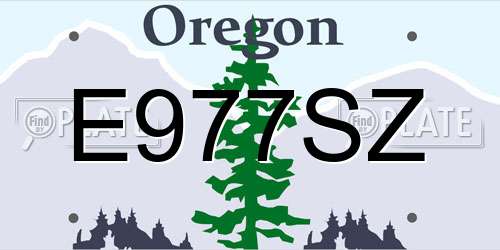 E977SZ Oregon License Plate