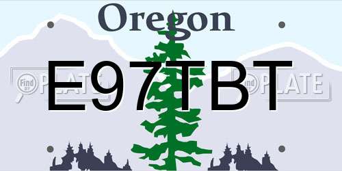 E97TBT Oregon License Plate
