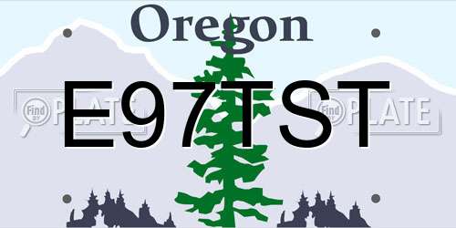 E97TST Oregon License Plate