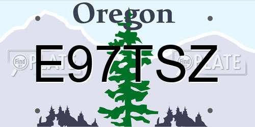 E97TSZ Oregon License Plate