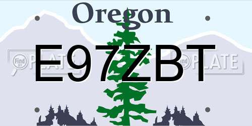 E97ZBT Oregon License Plate