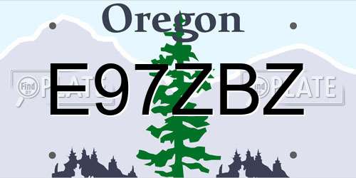 E97ZBZ Oregon License Plate