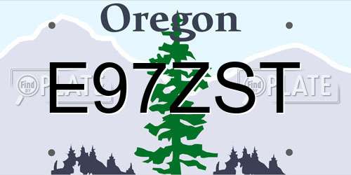 E97ZST Oregon License Plate