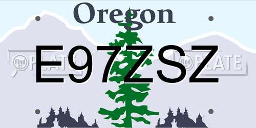 E97ZSZ Oregon License Plate
