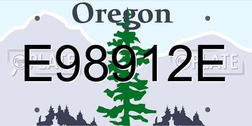 E98912E Oregon License Plate