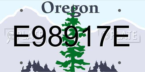 E98917E Oregon License Plate