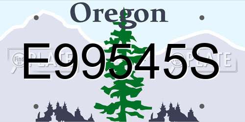 E99545S Oregon License Plate