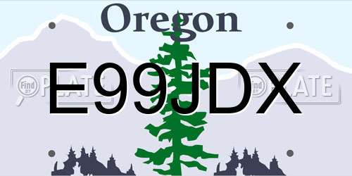 E99JDX Oregon License Plate