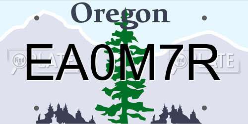 EA0M7R Oregon License Plate